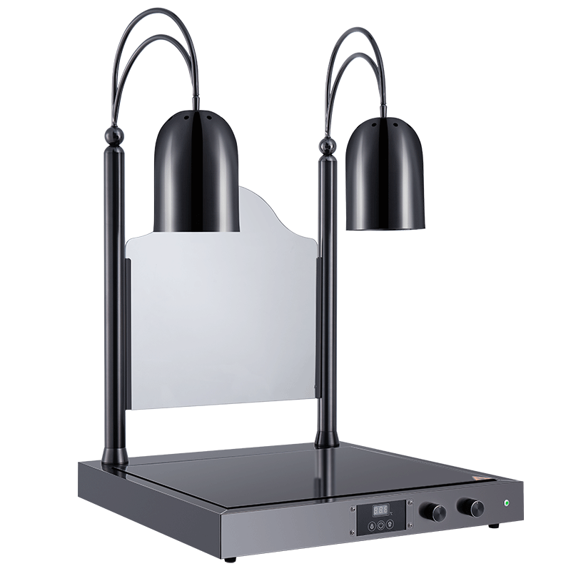 Carving Station Double  Lamps with Heated Glass Shelves